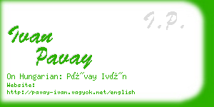 ivan pavay business card
